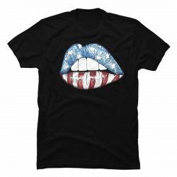 american flag lips shirt